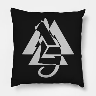 Valknut Cat Silhouette | Norse symbos | Knot Pillow