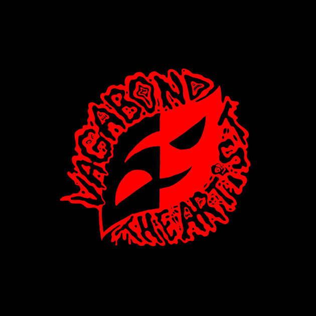 Vagabond Logo Tee - Red Print Vaga Logo TShirt by VagabondTheArtist