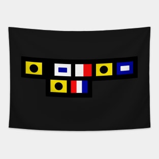 “I Ship It” Nautical Flags Tapestry