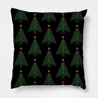 Elegant pink and green crystal Christmas Tree pattern Pillow