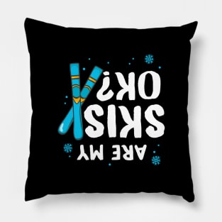 Are My Skies Ok Funny Skiing Gift graphic Pillow