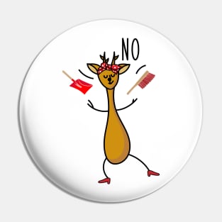 Funny woman deer says no Pin