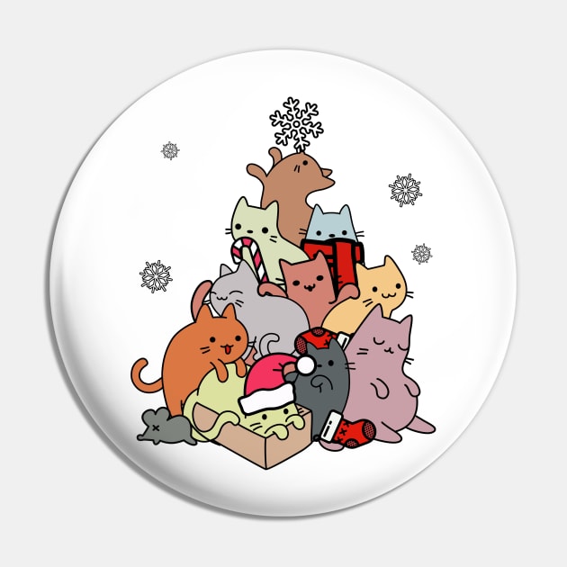 Winter Cat Mountain or Tree Pin by GlanceCat