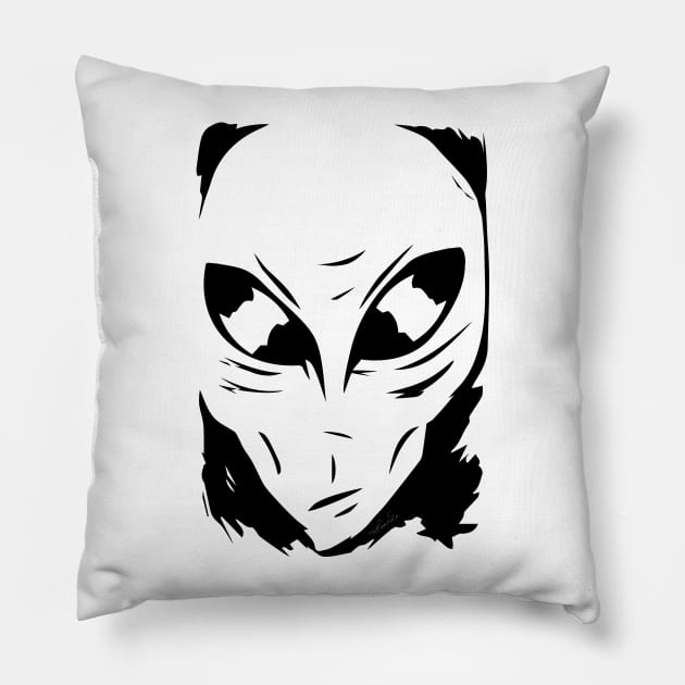 Alien Gray Pillow by PrettyGhoul