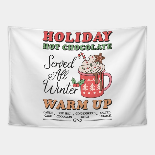 Retro Christmas Hot Chocolate Tapestry by patelmillie51