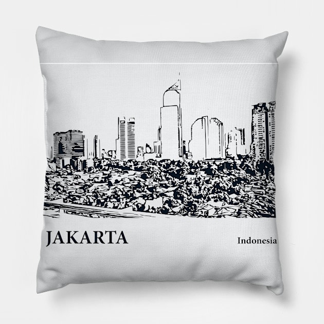 Jakarta - Indonesia Pillow by Lakeric