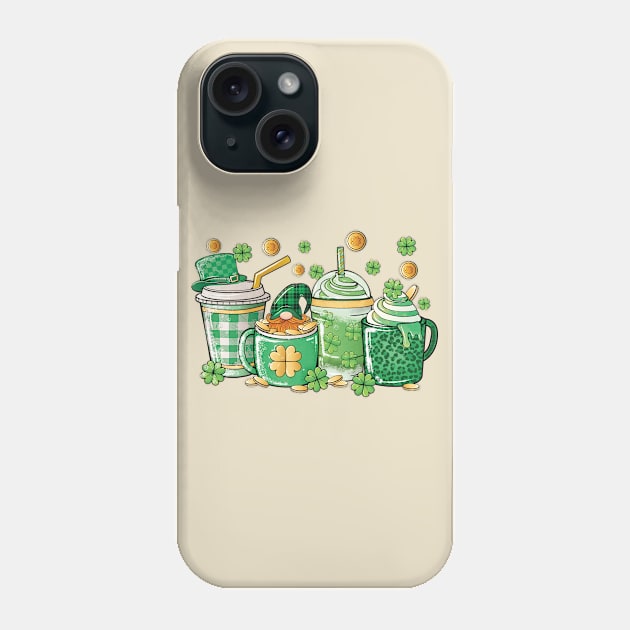 St Patrick's Day Coffee Mugs, Iced Coffee Lover Phone Case by JDVNart