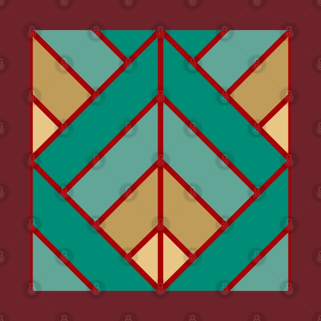 Geometric Pattern: Art Deco Diamond: Turquoise by Red Wolf