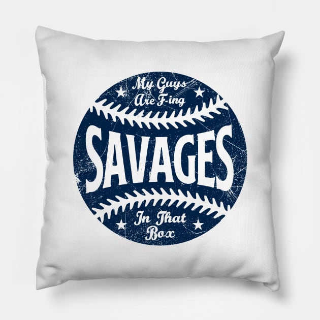 New York Savages - White Pillow by KFig21