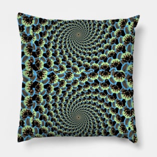 Corgi head pattern - optical illusion - green Pillow