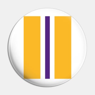 Retro American Basketball Stripes LA, Yellow, White, Purple Pin