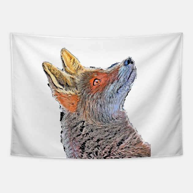 Fox cartoon art #fox Tapestry by JBJart