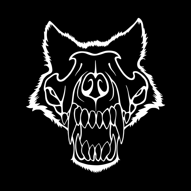 Wolf Skull White by CharlieWizzard
