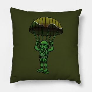 Green Military Soldier Toy With Parachute Pillow