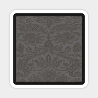 Beige on Sage Gray Royal Medieval Damask Scrolls Magnet