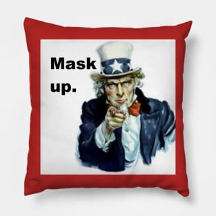 Mask up, Coronavirus Lockdown, Covid-19, Uncle Sam Pillow