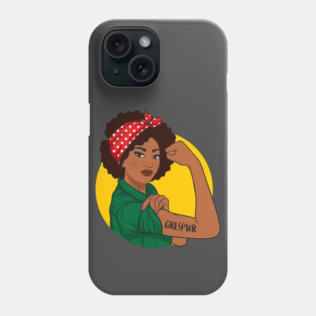 Grl Pwr Shirt Black Girl Magic Melanin Juneteenth Girl Power Phone Case by Happy Lime