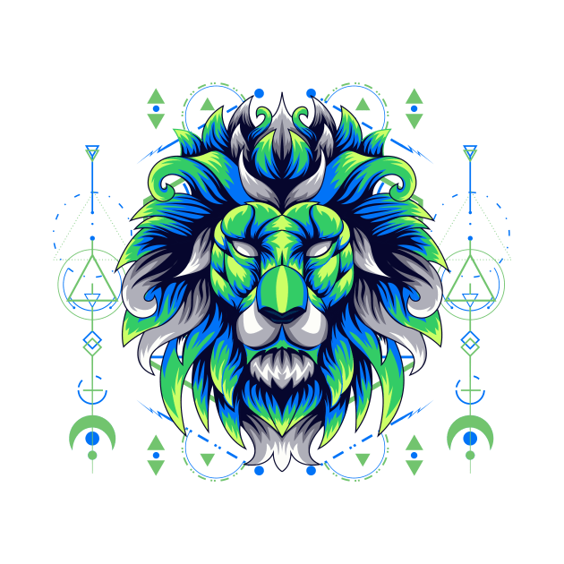 lion head graphic by SHINIGAMII