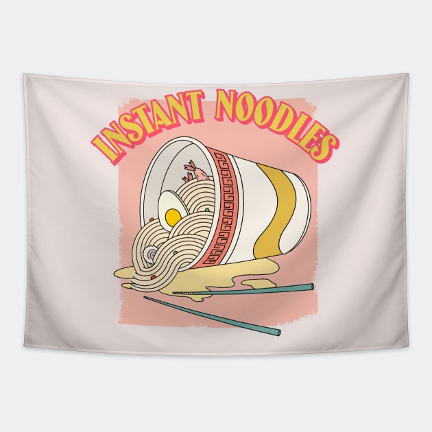 Instant Noodles I love Ramen Love Cute Kawaii ramen Instant ramen cute kawaii bowl of ramen Tapestry by BoogieCreates