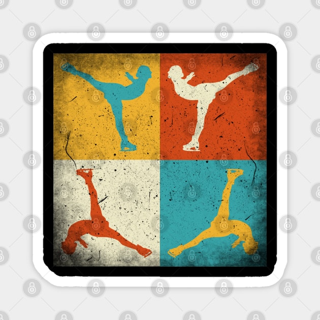 Skating practice. Retro squares Magnet by SerenityByAlex