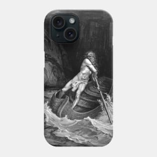 High Res Gustave Doré Illustration Charon the Ferryman of the Dead Phone Case