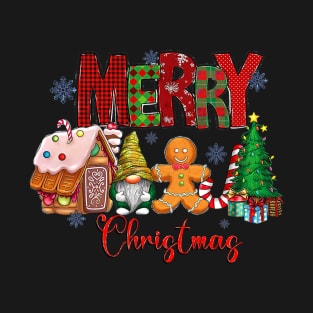 Merry Christmas Candy House Lemon Gnome Gingerbread Pajamas T-Shirt