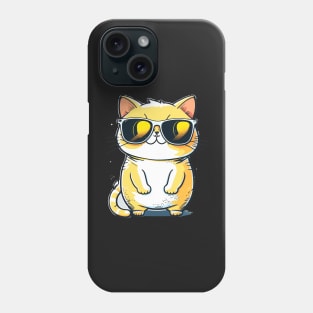 Cute ginger cat wearing sunglasses awesome Phone Case