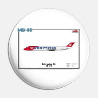 McDonnell Douglas MD-83 - Edelweiss Air (Art Print) Pin