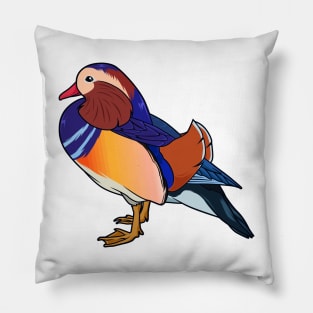 Drawing of mandarin duck Pillow