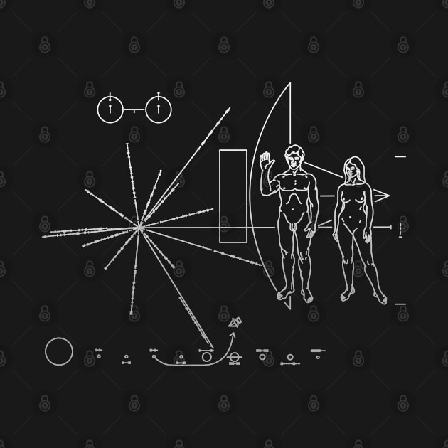 Pioneer 10 metal plaque by Synthwave1950