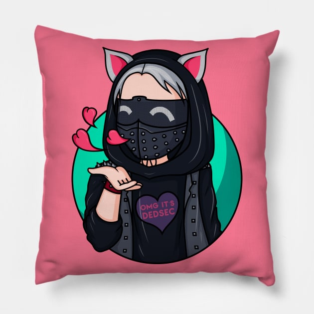 Neko Wrench Pillow by Purplehate