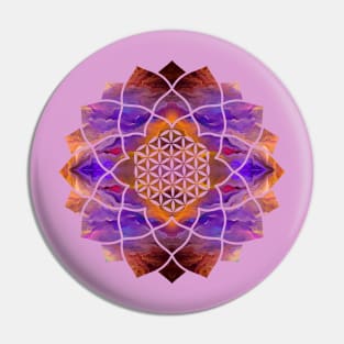 Flower of Life in Lotus - Painted texture Pin