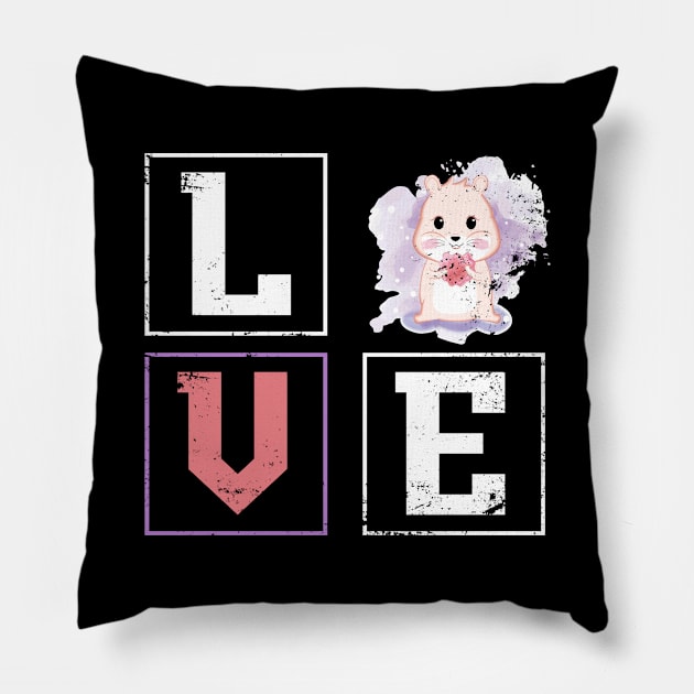 Love Hamster Pillow by shirtsyoulike