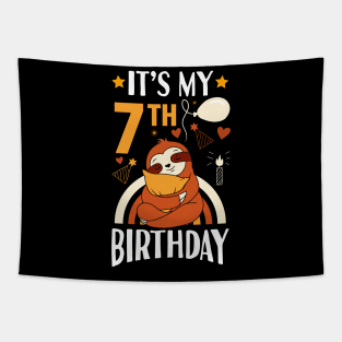 It's My 7th Birthday Sloths Gifts Tapestry