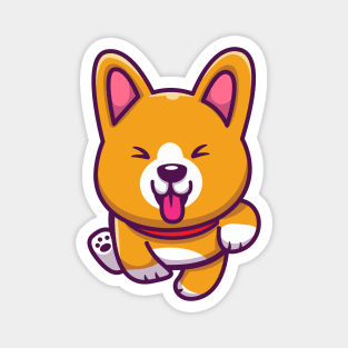 Cute Corgi Running Magnet