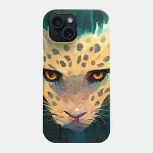 Abstract Jaguar with teal coloring Phone Case