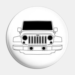 Jeep Wrangler Black Outline Pin