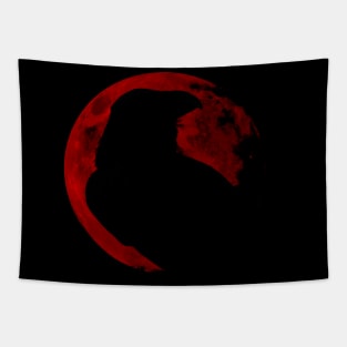 Blood Moon Raven Tapestry