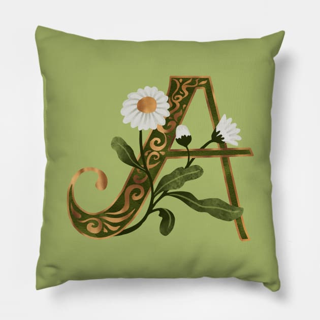 Letter A - Daisy Pillow by Olooriel