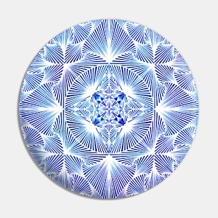 Blue Zentangle Mandala Pin