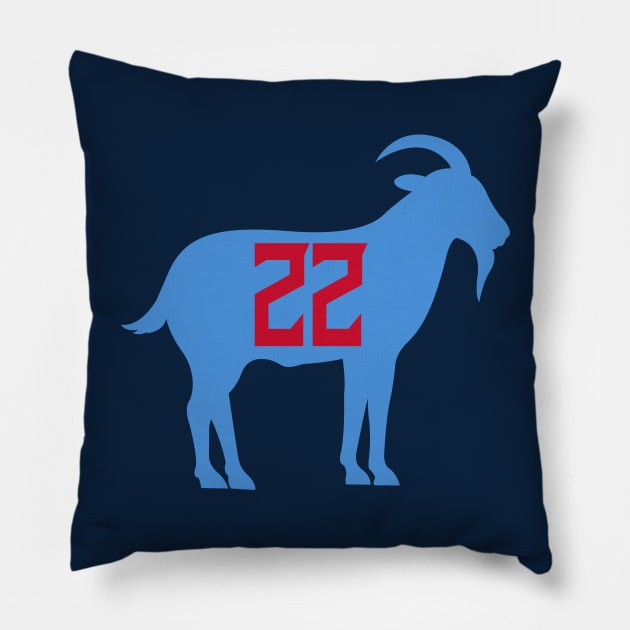 Tennessee Titans Derrick Henry GOAT 22 Pillow by TextTees