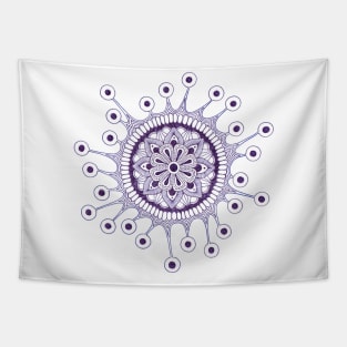 Virus Mandala (purple) Tapestry