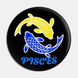 Pisces Zodiac Sign Design Pin