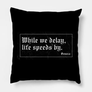 While we delay, life speeds by. Seneca quote Pillow