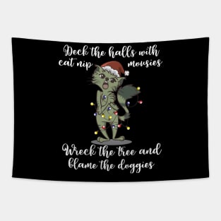 Christmas Carol Singer Cat Gift Fun Cats Caroler Fa Ra La Tapestry