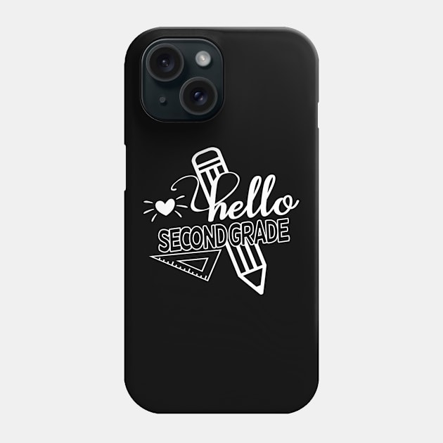 Back to School Hello 2nd Grade School Phone Case by mo designs 95