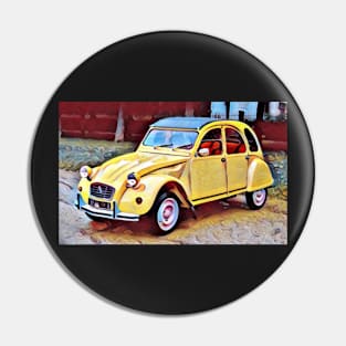 Classic Yellow Citroen 2CV Pin