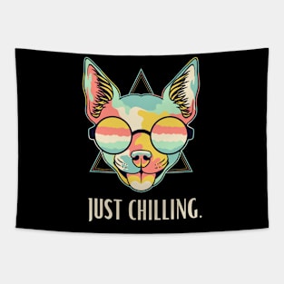 Just Chilling funny dog Tapestry