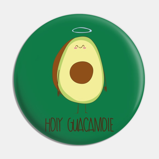 Holy Guacamole! Cute Avocado With Halo Pin by Dreamy Panda Designs