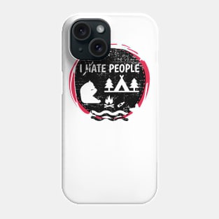 Camping Hiking I Hate People I Ate People Funny Bear T shirt Phone Case